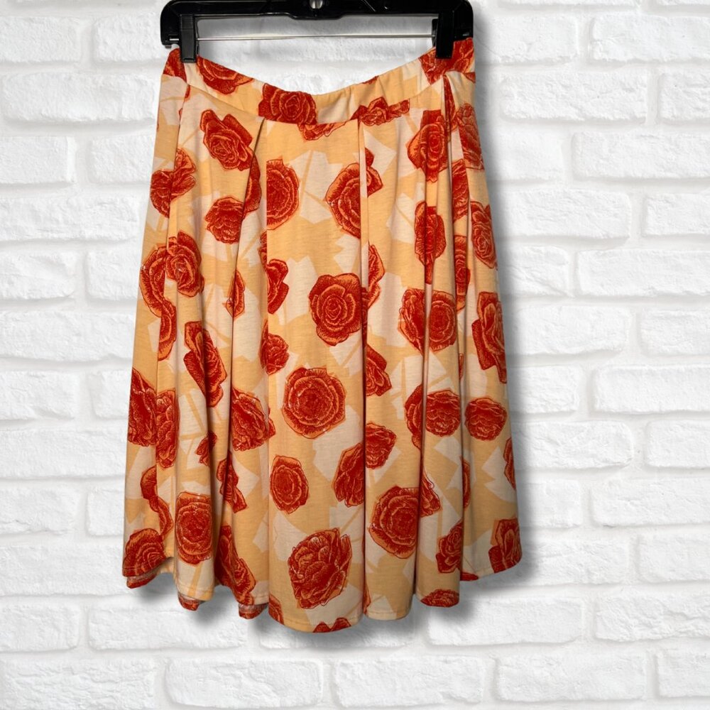 LulaRoe Pleated Floral Knee-Length Skirt